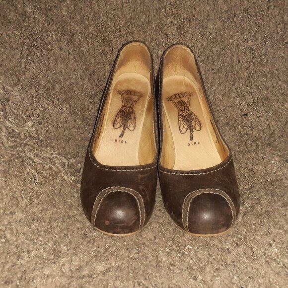 FLY GIRL-FLY LONDON-Vintage Steampunk Brown Distressed Leather Heels-Sz 38-EX - Picture 3 of 7